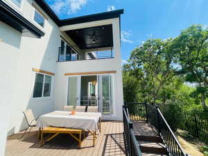 View of wooden deck
