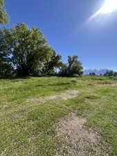 View of yard with a rural view and a mountain view