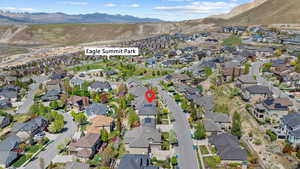 Aerial view with a mountain view and a residential view