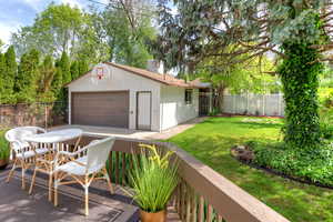 Private fenced yard with 2 car garage