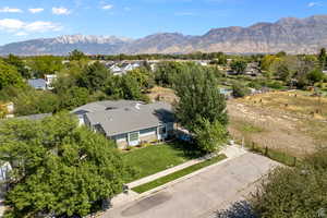 Aerial view of a mountainous background