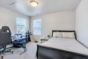 Carpeted bedroom
