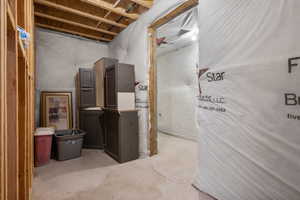 View of unfinished basement