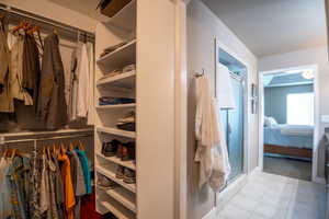 View of walk in closet