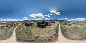 View of mountain background with nearby suburban area