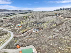 Aerial view of a mountainous background
