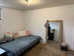 Bedroom featuring carpet floors