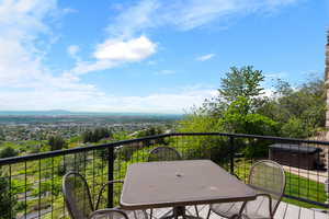 Balcony with valley and mountain views