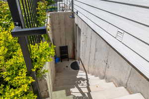ADU exterior entrance on the east side of the home