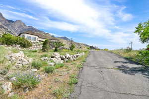 View of street with a mountain view