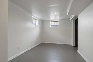 Below grade area with baseboards