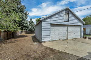 Detached 2 car garage or workshop with power and tons of overhead storage