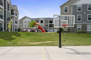 View of sport court featuring a residential view