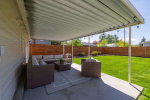 View of patio featuring an outdoor living space
