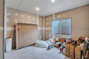 Partially finished basement room