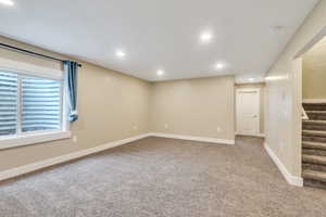 Large rec room in basement