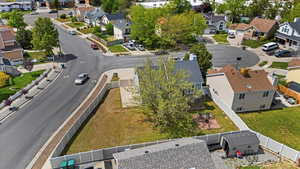 Aerial perspective of suburban area