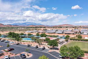 Bird's eye view of a mountain backdrop