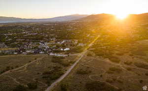 Drone / aerial view of a mountainous background
