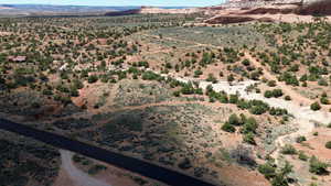 Aerial view of a desert landscape