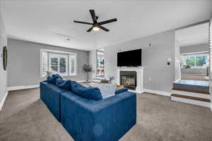 Carpeted living room