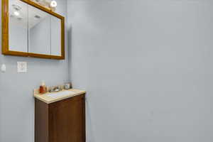 Bathroom featuring vanity