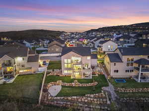 Aerial view of residential area