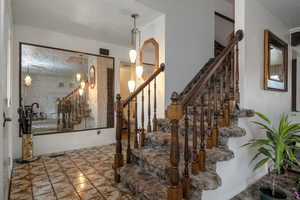 Staircase with baseboards