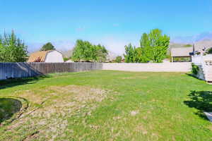 View of yard with a mountain view