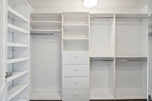 View of walk in closet