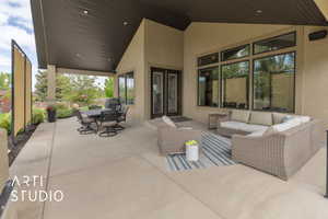 View of patio / terrace with outdoor lounge area and outdoor dining area