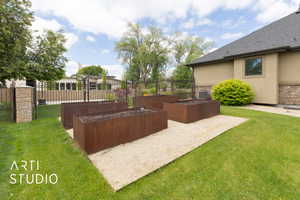 View of yard with a vegetable garden and cooling unit
