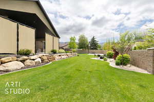 View of yard featuring a patio