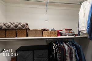 View of walk in closet