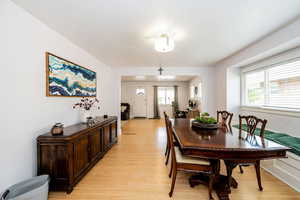 Dining room featuring healthy amount of natural light and light wood-type flooring