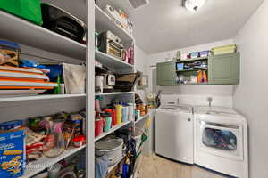 Washroom featuring independent washer and dryer