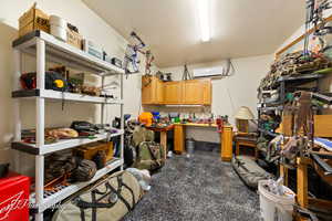 Storage room with a wall mounted AC
