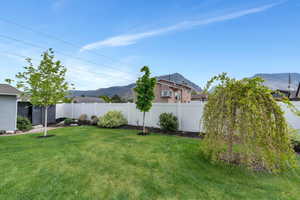 View of yard with a mountain view