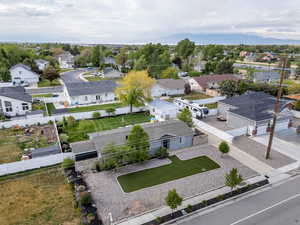 Aerial view of residential area