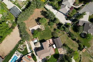 Aerial perspective of suburban area