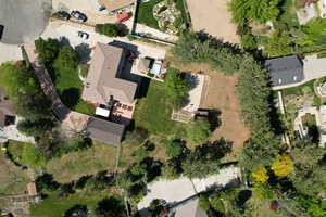 Aerial perspective of suburban area
