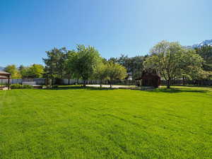 View of yard with a gazebo