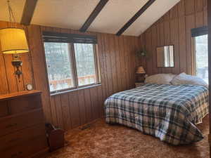 2nd large mainfloor bedroom with high ceiling, two large windows and large closet