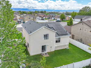 Aerial perspective of suburban area