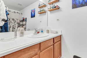 Bathroom featuring vanity