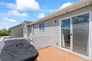 Deck featuring grilling area