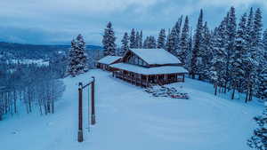 View of snowy aerial view