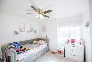 Bedroom with ceiling fan