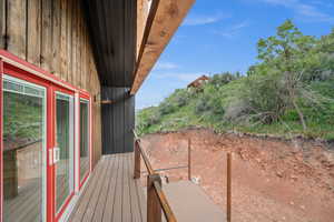View of wooden deck