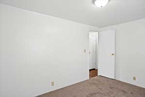 View of carpeted spare room